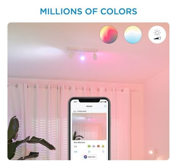Philips WiZ Colors 8719514551916 IMAGEO bodové svietidlo 3xGU10 15W/1050lm 2200-6500K+RGB biela stmievateľné