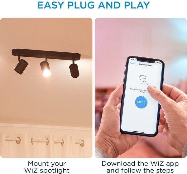 Philips WiZ Tunable white 8719514551855 IMAGEO bodové svietidlo 3xGU10 15W/1050lm 2700-6500K čierna stmievateľné
