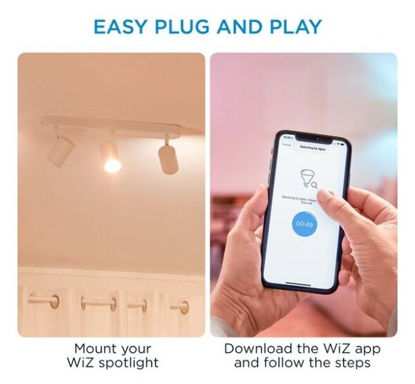 Philips WiZ Tunable white 8719514551794 IMAGEO bodové svietidlo 3xGU10 15W/1050lm 2700-6500K biela stmievateľné