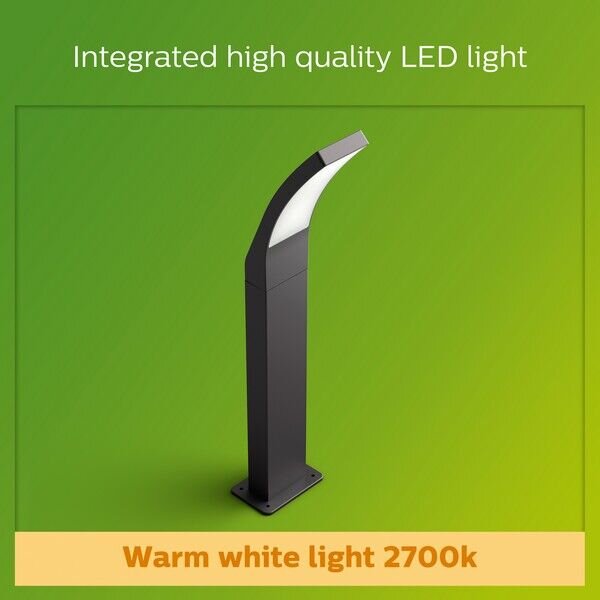 Philips 8719514417755 Splay vonkajšie svietidlo stĺpik LED 12W/1100lm 2700K IP44 antracit