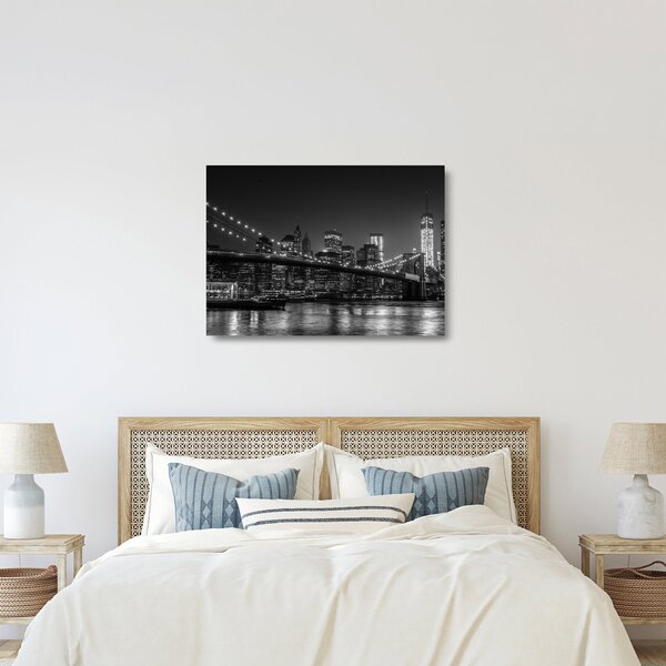 Sklenený obraz Brooklyn mosta v New Yorku (70x50 cm)