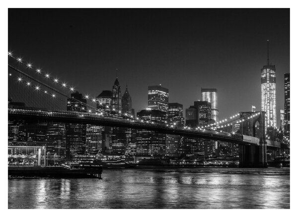 Sklenený obraz Brooklyn mosta v New Yorku (70x50 cm)