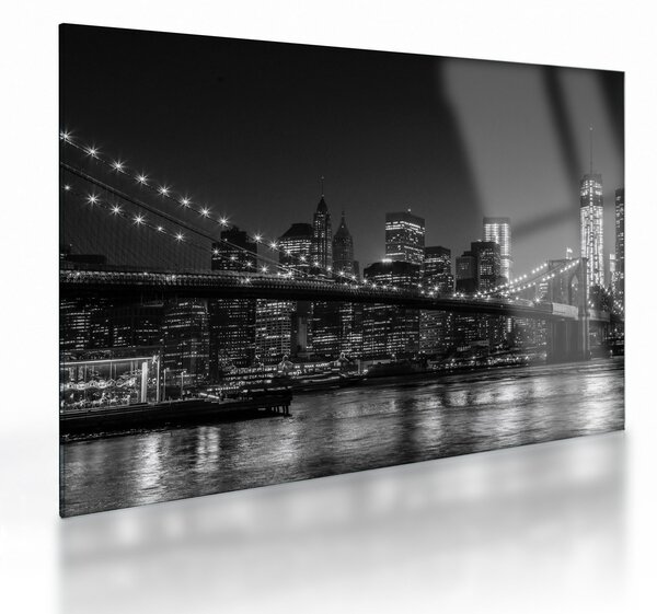 Sklenený obraz Brooklyn mosta v New Yorku (70x50 cm)
