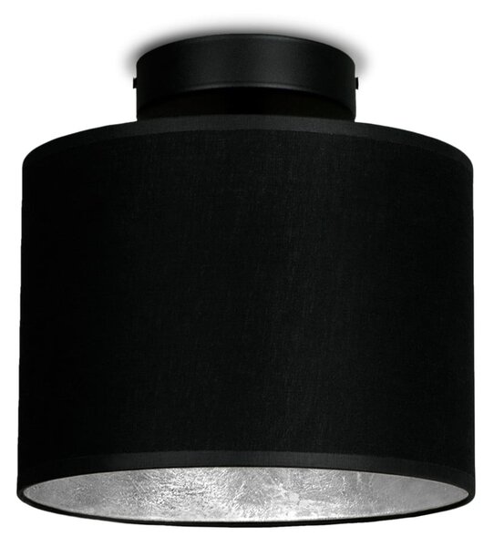 Čierne stropné svietidlo s detailom v striebornej farbe Sotto Luce MIKA XS CP, ⌀ 20 cm