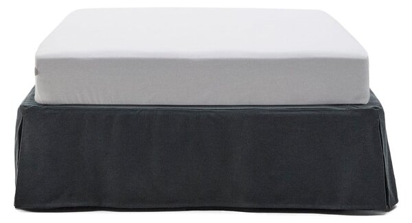 Antracitová čalúnená jednolôžková posteľ 90x200 cm Jaira – Kave Home