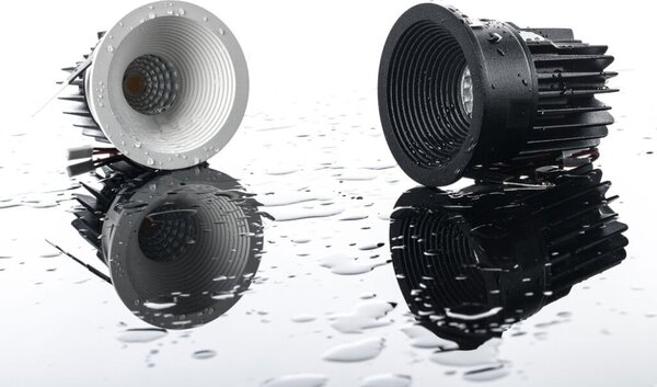 LED2 2111033DT SPLASH zápustné bodové svietidlo LED D76mm 7W/525lm 3000K IP54 TRIAC čierna