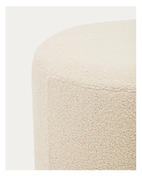 Krémový taburet z textílie buklé Kaeli – Kave Home