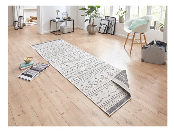 Sivo-krémový vonkajší koberec NORTHRUGS Kuba, 250 x 80 cm