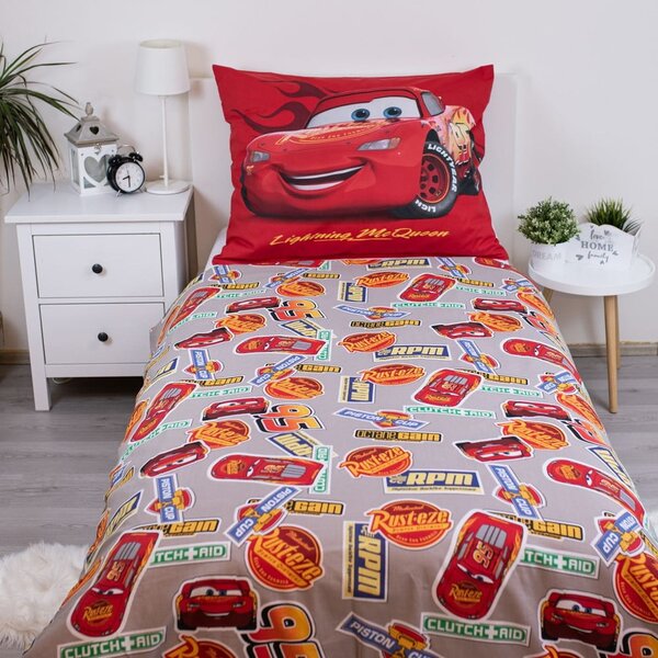 Červené bavlnené detské obliečky na jednolôžko 140x200 cm Cars "Legend" – Jerry Fabrics