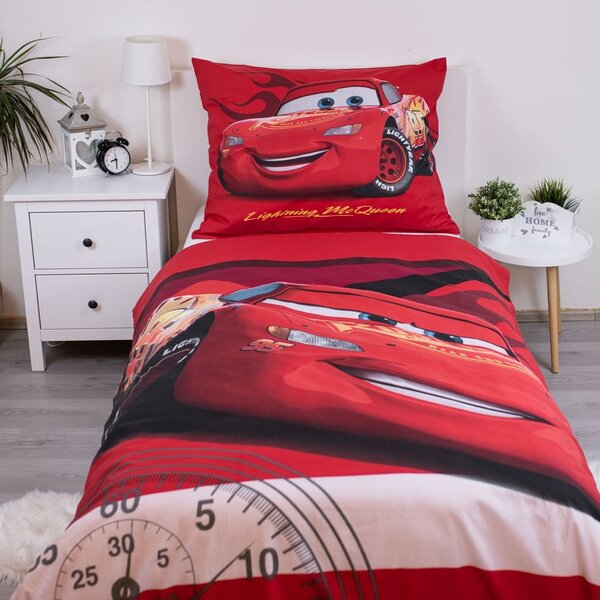 Červené bavlnené detské obliečky na jednolôžko 140x200 cm Cars "Legend" – Jerry Fabrics
