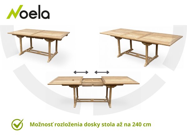 Noela Záhradný rozkladací stôl hranatý Faisal