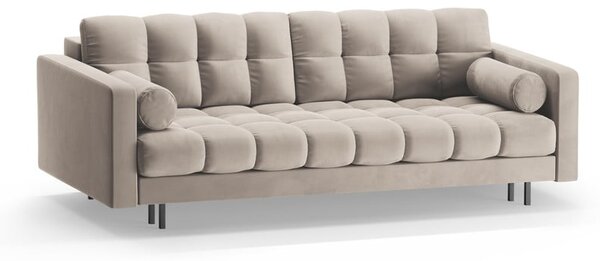 Béžová zamatová rozkladacia/s úložným priestorom pohovka 222 cm Bali – Cosmopolitan Design