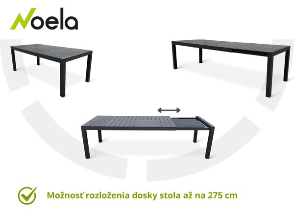 Noela Záhradný jedálenský set Grande Pasto + 8x kovová stolička Ramada
