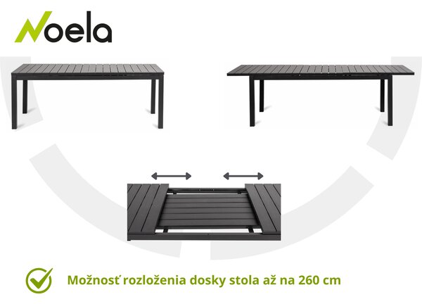 Noela Záhradný jedálenský set Grande Lungo + 8x stolička Rikke