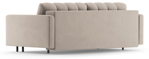 Béžová zamatová rozkladacia/s úložným priestorom pohovka 222 cm Bali – Cosmopolitan Design