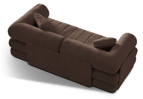 Hnedá zamatová rozkladacia pohovka 206 cm Kemi – Cosmopolitan Design