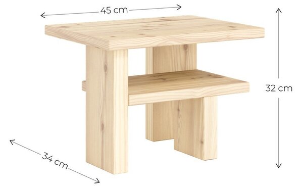 Odkladací stolík z borovicového dreva 34x45 cm Japan – Karup Design