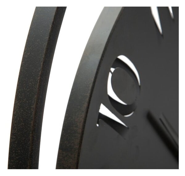 Čierne nástenné hodiny Mauro Ferretti Circle, ⌀ 60 cm