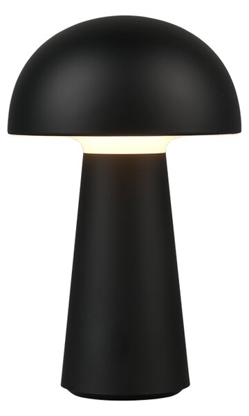 TRIO R52176102 LENNON vonkajšia dekoračná dotyková lampička LED D136mm 2W/180lm 3000K IP44 čierna, nabíjateľná batéria, USB