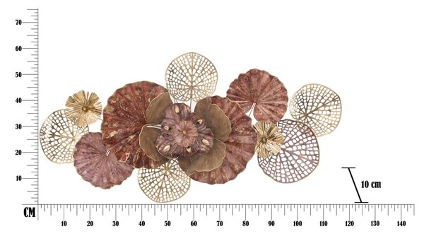 Kovová závesná dekorácia Mauro Ferretti Flowery, 118 x 58 cm