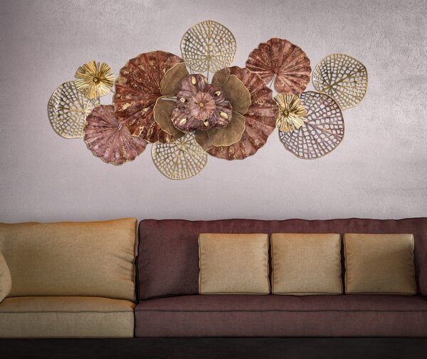 Kovová závesná dekorácia Mauro Ferretti Flowery, 118 x 58 cm