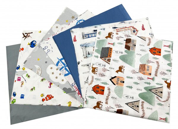Súprava látok bavlna na patchwork cca 35x35 cm - mix