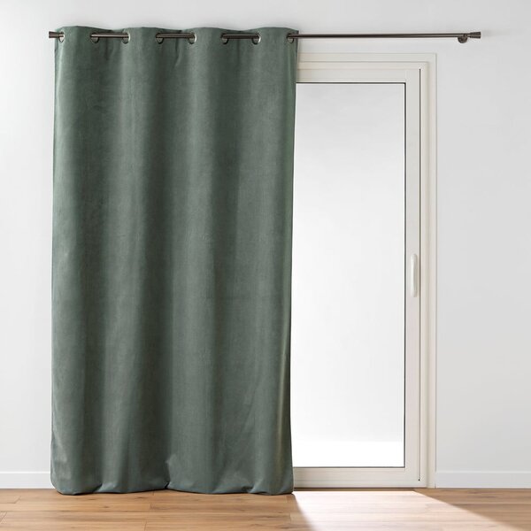 Kaki zamatový záves 140x260 cm Olympe – douceur d'intérieur