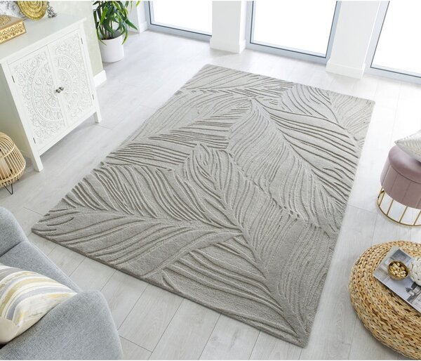 Svetlosivý vlnený koberec 200x290 cm Lino Leaf – Flair Rugs
