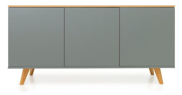 Zelená komoda s nohami z bukového dreva Tenzo Amelia, 162 x 77 cm