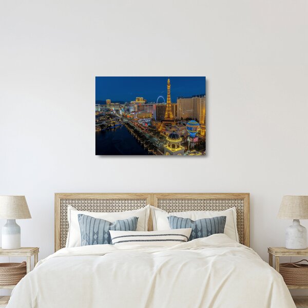 Sklenený obraz nočného Las Vegas (70x50 cm)
