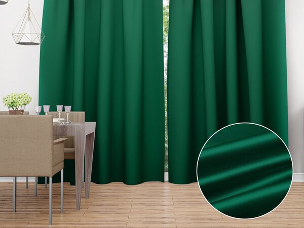 Biante Saténový záves LUX-038 Tmavo zelený 140x140 cm