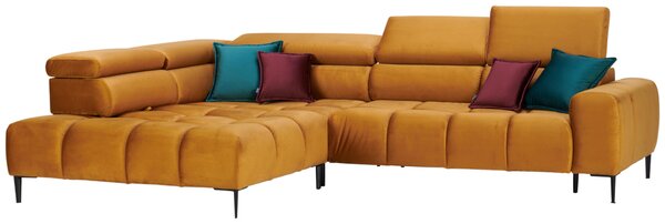 ROHOVÁ SEDAČKA, textil, kari žltá Welnova - Sedačky