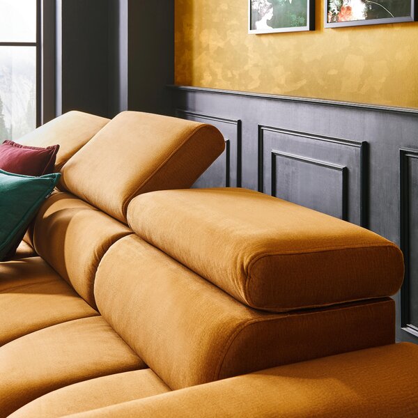 ROHOVÁ SEDAČKA, textil, kari žltá Welnova - Sedačky