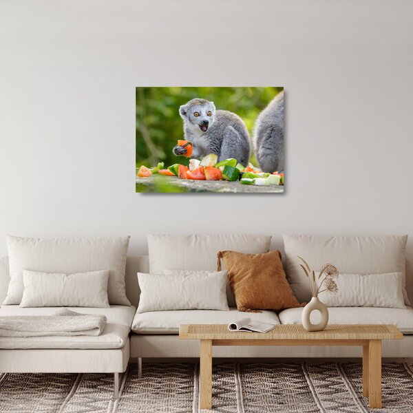 Sklenený obraz lemura (70x50 cm)