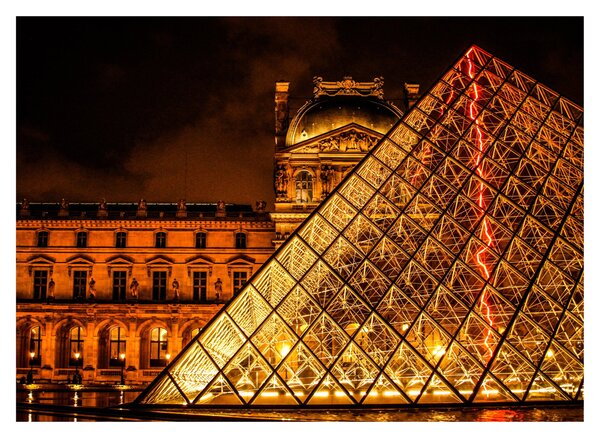 Sklenený obraz Louvre v Paríži (70x50 cm)