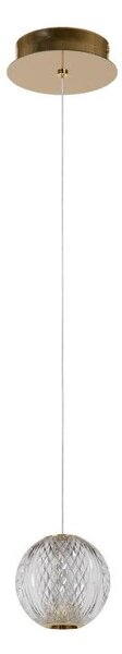 LUCIDE 13499/04/60 CINTRA závesné svietidlo D140mm LED 5,7W/295lm 2700K mosadzná, priehľadná