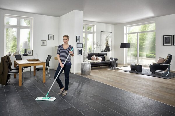 Podlahový mop PROFI Micro Duo s kovovou tyčou - CLICK System LEIFHEIT 55048