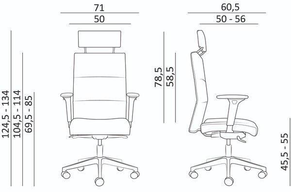 Kancelárske kreslo Vertika PDH - čierna - nosnosť 160 kg