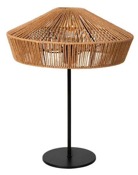 LUCIDE 10513/40/72 YUNKAI stolná lampa V500mm 1xE27 čierna, prírodná