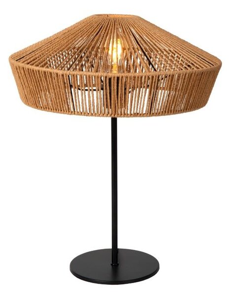 LUCIDE 10513/40/72 YUNKAI stolná lampa V500mm 1xE27 čierna, prírodná