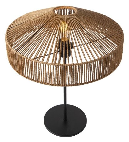 LUCIDE 10513/40/72 YUNKAI stolná lampa V500mm 1xE27 čierna, prírodná