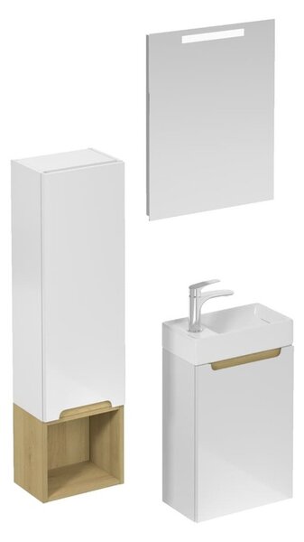 Kúpeľňová zostava s umývadlom vrátane umývadlovej batérie, vtoku a sifónu Naturel Stilla biela lesk KSETSTILLA020