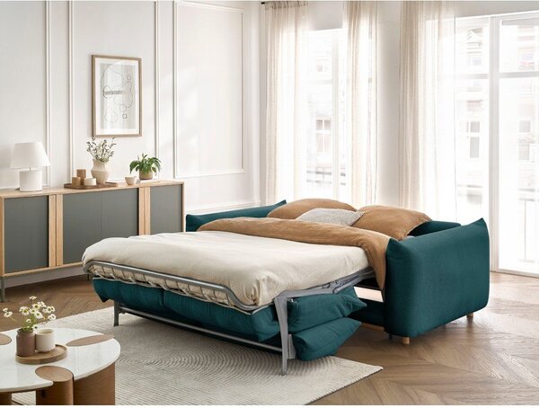 Modrá rozkladacia pohovka 214 cm Ernest – Bobochic Paris