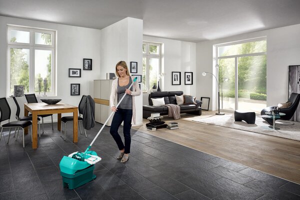 Set podlahový mop PROFI + vedro na kolieskach PROFI s nášľapným žmýkaním LEIFHEIT 55096