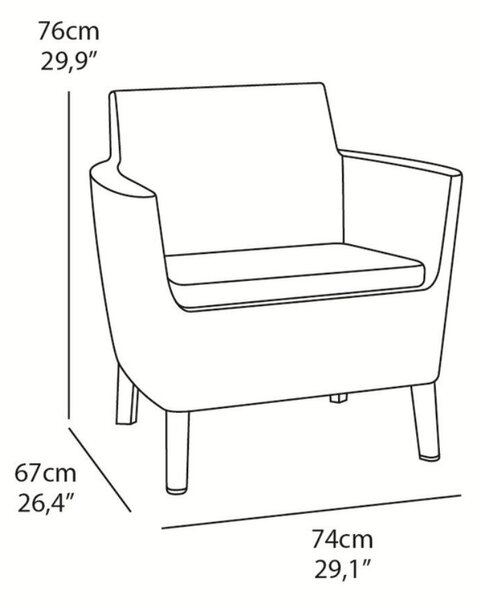 Salemo 3 seater Súprava záhradného nábytku, grafit KETER 236634