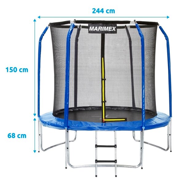 Standard Trampolína ø 244 cm + ochranná sieť + schodíky MARIMEX 19000080