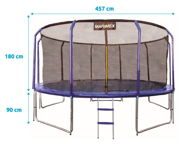 Standard Trampolína ø 457 cm + vnútorná ochranná sieť + schodíky MARIMEX 19000084