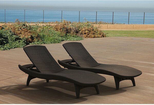 Pacific Lehátko záhradné polohovacie 197 x 75 x 41 cm - hnedé KETER 211104