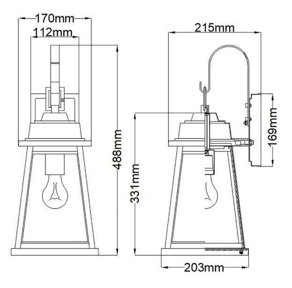 VONKAJŠIE NÁSTENNÉ SVIETIDLO, 17/21.5/48.8 cm Elstead Lighting - Vonkajšie osvetlenie
