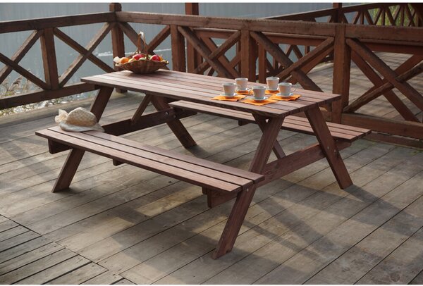 Piknik Záhradná súprava 180 cm, morená ROJAPLAST 245/6